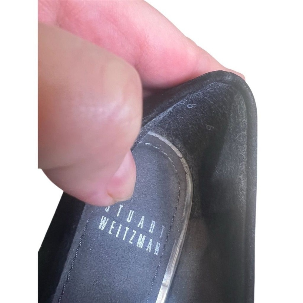 Stuart Weitzman Women's Black Suede Block Heel Pumps Size 6 Casual Office Party - Picture 12 of 16
